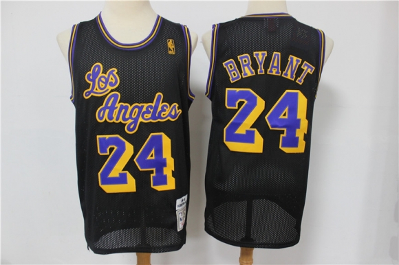 Lakers-24-Kobe-Bryant-Black-Hardwood-Classics-Mesh-Jersey