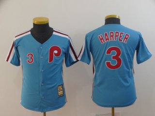 Phillies-3-Bryce-Harper light blue youth jersey