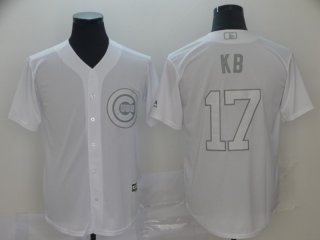 Men's Chicago Cubs #17 Kris Bryant white jersey