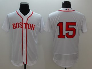 Boston Red Sox #15 white jersey