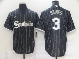 Chicago White Sox#3 black city cool base jersey