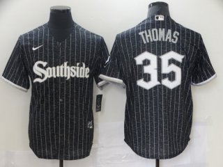 Chicago White Sox #35 Thomas Black 2021 City Connect Replica cool Base jersey