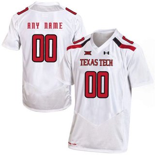 Texas-Tech-Red-Raiders-White-Men's-Customized-College-Football-Jersey