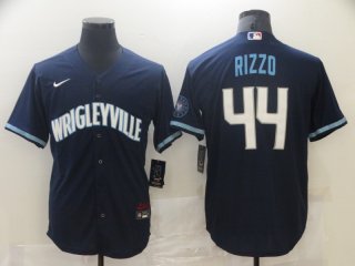 Men's Chicago Cubs #44 Anthony Rizzo 2021 Navy City Connect Stitched MLB Jersey
