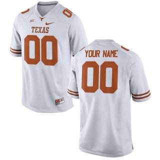 Texas-Longhorns-White-Men's-Customized-College-Jersey