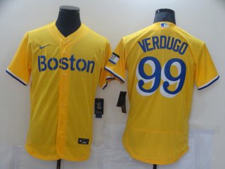 Boston Red Sox #99 yellow flex jersey