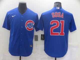 Chicago Cubs #21 Sosa blue jersey