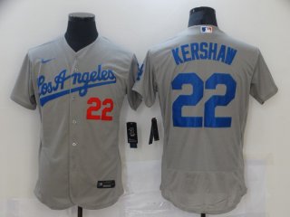 Dodgers-22-Clayton-Kershaw gray jersey