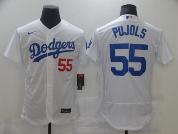 Los Angeles Dodgers#55 Pujols flex white jersey