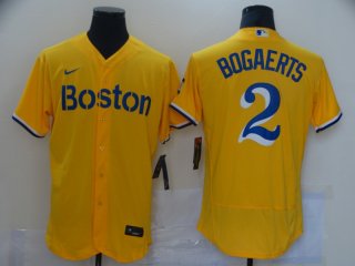Boston Red Sox #2 flex yellow jersey