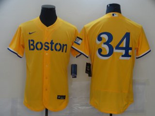 Boston Red Sox #34 yellow flex jersey