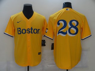 Boston Red Sox #28 yellow jersey