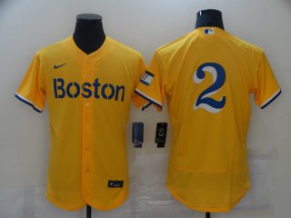 Boston Red Sox #2 yellow flex jersey