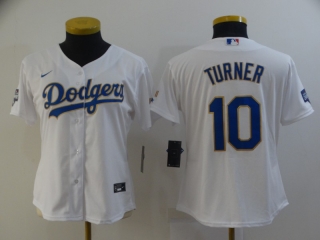 Los Angeles Dodgers #10 white women jersey