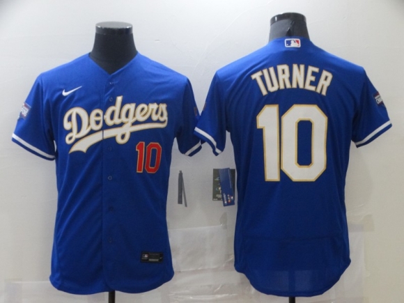 Los Angeles Dodgers #10 blue with red number jersey