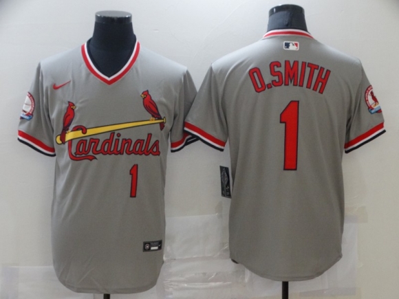 Cardinals-1-Ozzie-Smith gray jersey