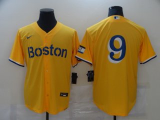 Boston Red Sox #9 yellow jersey