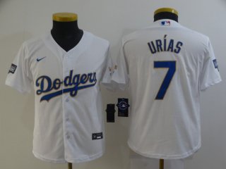 Dodgers-7-Julio-Urias white gold youth jersey