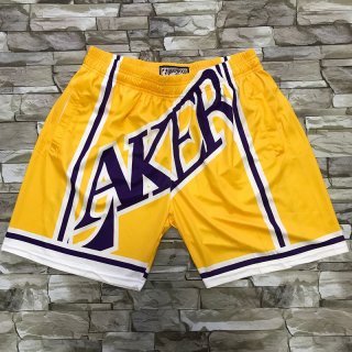Lakers-Yellow-Big-Face-With-Pocket-Swingman-Shorts