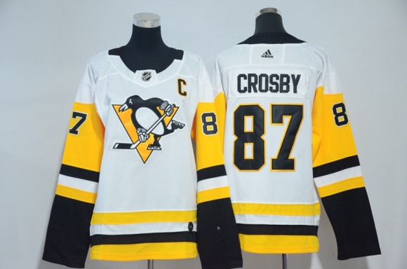 Penguins-87-Sidney-Crosby-White-Women-Adidas-Jersey