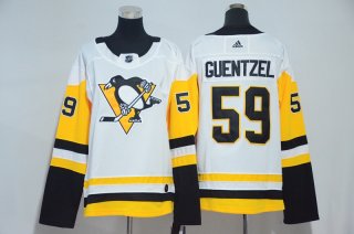 Penguins-59-Jake-Guentzel-White-Women-Adidas-Jersey