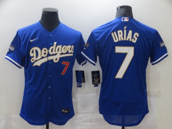 Dodgers-7-Julio-Urias blue Flex jersey