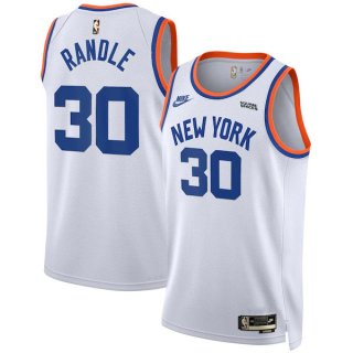 Men's New York Knicks #30 Julius Randle 2022 White City Edition Stitched Jersey