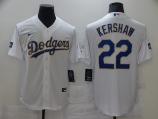 Dodgers-22-Clayton-Kershaw white gold game jersey