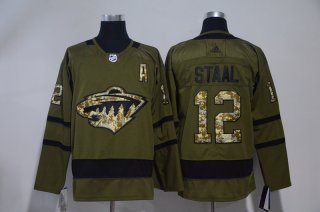 Wild-12-Eric-Staal-Olive-Green-Adidas-Jersey