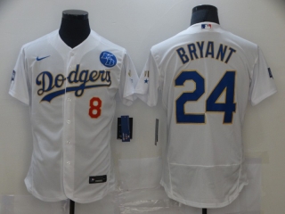 Dodgers-24-Kobe-Bryant white gold new jersey