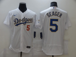 Dodgers-5-Corey-Seager white gold letter new jersey