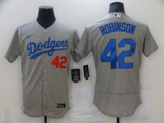 Men's Los Angeles Dodgers #42 Jackie Robinson gray jersey