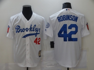 Men's Los Angeles Dodgers #42 Jackie Robinson White Throwback Cool Base Stitched MLB Jerseyey