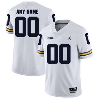 Michigan-Wolverines-White-Men's-Customized-College-Football-Jersey