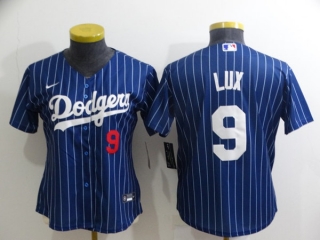 Women's Los Angeles Dodgers #9 Gavin Lux Blue Stitched Baseball Jersey(Run Small)