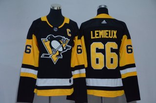 Penguins-66-Mario-Lemieux-Black-Women-Adidas-Jersey