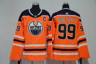 Oilers-99-Wayne-Gretzky-Orange-Women-Adidas-Jersey