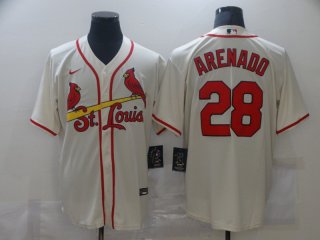 St. Louis Cardinals #28 cream jersey