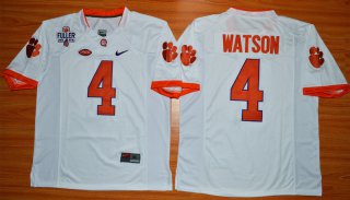 Clemson Tigers DeShaun Watson 4 College Football Jersey - White