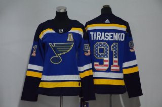 Blues-91-Vladimir-Tarasenko-Blue-Women-USA-Flag-Adidas-Jersey