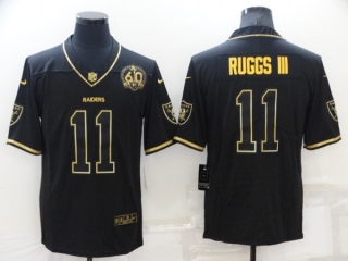 Men's Las Vegas Raiders #11 Henry Ruggs III Black Gold With 60th Anniversary Patch Vapor