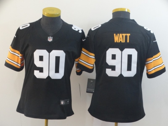 Nike-Steelers-90-T.J.-Watt-Black-Alternate-Women-Vapor-Untouchable-Limited-Jersey