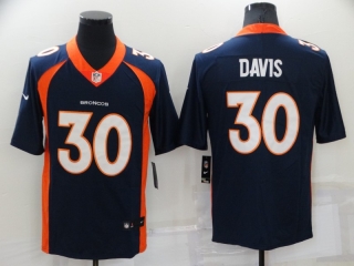 Men's Denver Broncos #30 Terrell Davis Navy Vapor Untouchable Limited Stitched