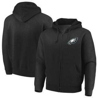 Philadelphia Eagles Majestic Cap Logo Full-Zip Hoodie – Black