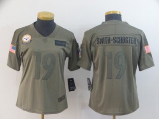 Nike-Steelers-19-JuJu-Smith-Schuster-2019-Olive-Women-Salute-To-Service-Limited-Jersey