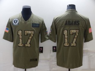Men's Las Vegas Raiders #17 Davante Adams Olive Camo Salute To Service Limited jersey