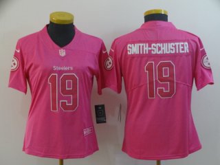 Nike-Steelers-19-JuJu-Smith-Schuster-Pink-Women-Rush-Limited-Jersey