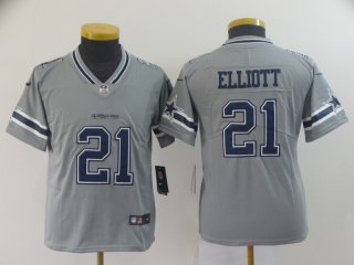 Nike-Cowboys-21-Ezekiel-Elliott-Gray-Youth-Inverted-Legend-Limited-Jersey