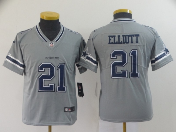Nike-Cowboys-21-Ezekiel-Elliott-Gray-Youth-Inverted-Legend-Limited-Jersey