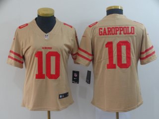 Nike-49ers-10-Jimmy-Garoppolo-Gold-Women-Inverted-Legend-Limited-Jersey